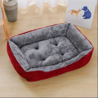 Cama Quadrada para Cães, Acessórios para Animais de Estimação, Sofá-Cama Macio e Acalmador de Pelúcia para Gatos e Cães Pequenos e Médios