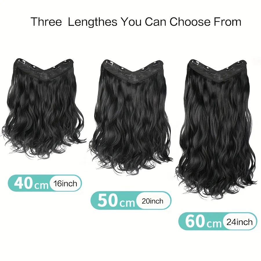 Extensões de Cabelo Sintéticas Longas Onduladas em U com Presilha 16/20/24 polegadas com Tic-Tac para Mulheres Acessórios de Cabelo