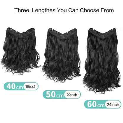 Extensões de Cabelo Sintéticas Longas Onduladas em U com Presilha 16/20/24 polegadas com Tic-Tac para Mulheres Acessórios de Cabelo
