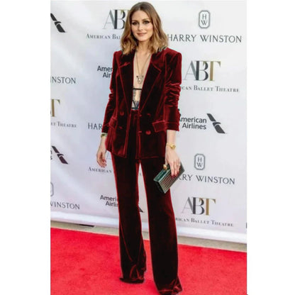 2024  Women's Suit Velvet 2-Piece Set (Jacket + Pants) Fashionable  Suit Women's Suit Elegant Slim Business
