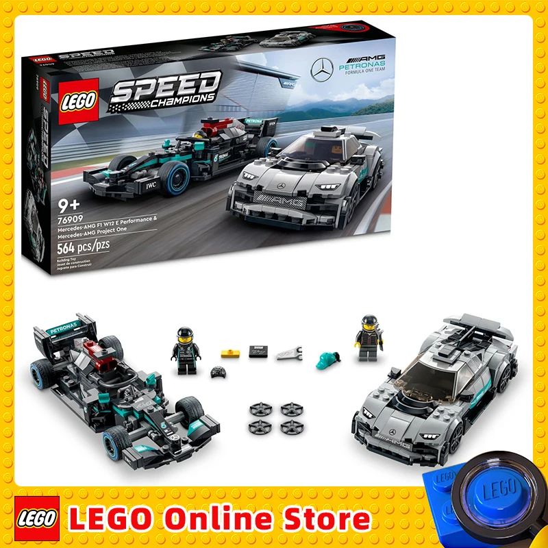 Lego Speed Champions Mercedes-AMG F1 W12 E 76909 Performance e Project One Conjunto de Carros de Brinquedo Kit de Montar Modelo Mercedes Presente Carro de Corrida