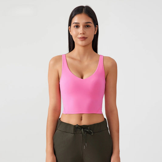 Sports Bra for Women Yoga Top Fixed Chest Pad Gym Vest Shock-proof Workout Tops Yoga Clothes U-shaped Back Fitness Crop Top