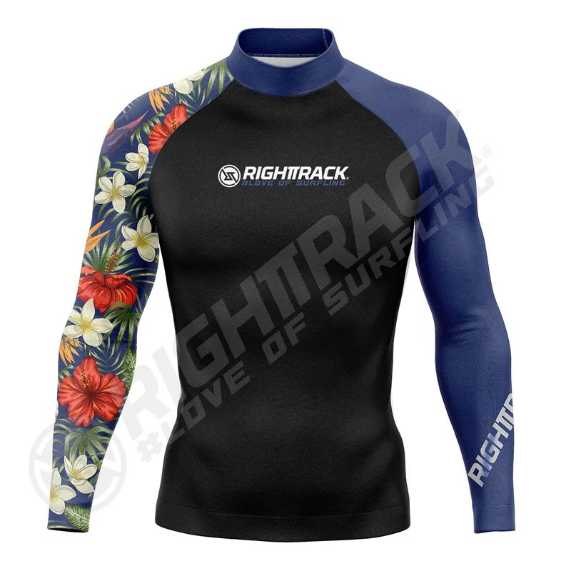 New Men's Surfing Shirt Lycra Rashguard Surf Sportswear Beach Sunscreen UV Protection Swimwear UPF50  RIGHTTRACK Clothes