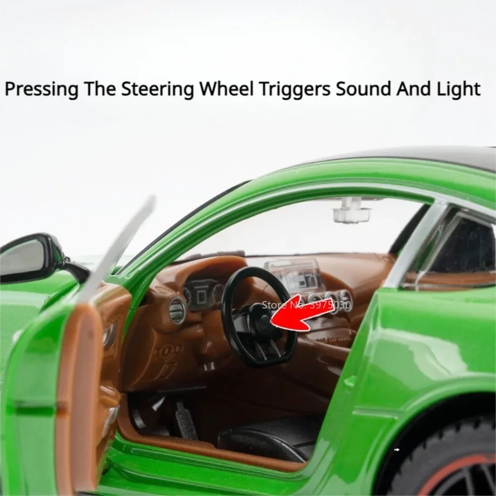 Miniatura de Carro Benz AMG GT-R Escala 1:18, Modelo de Brinquedo em Liga Fundida, Supercarros com Portas que Abrem, Luz e Som, Veículo com Fricção para Meninos, Presentes de Aniversário