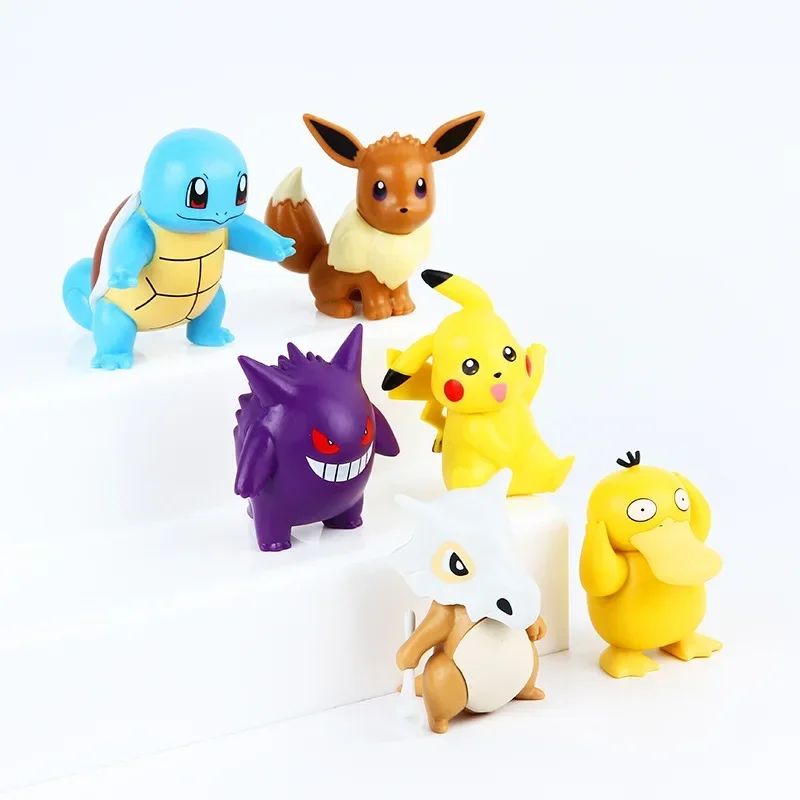 Novo Conjunto 6 Peças/Set Pocket Monsters Bonecos de Anime Kawaii Pikachu Fantasiado Bonecos de Ação PVC Modelo de Coleção Adulto Bonecas de Brinquedo Presente