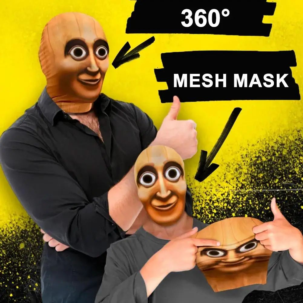 3D Printed Full Face Visual Mask Balaclava Fun Role-playing Props Costumes Novel Elastic Mesh Headgear for Men Women