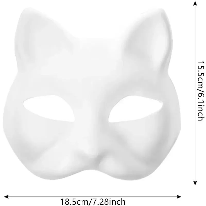 5-50Pcs Cat Fox Mask Halloween Blank Mask Costume for Adults for Holiday Party Role playing accessories