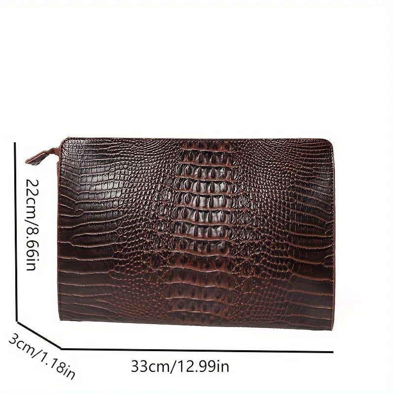 Luxury Crocodile Pattern Men/Women Clutch Bags Brand Designer Business Bag iPad Handbags Pu Leather Envelope Bag Male Wallet