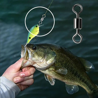 Kit de Giradores de Pesca Rolamento de Esferas Giratório Material de Pesca Água Salgada Água Doce Conectores de Linha de Pesca para Carpa 200-500 Peças