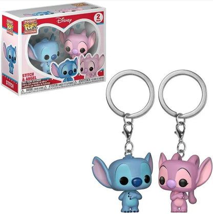 Novos 22 Estilos Funko Pocket Pop Chaveiros Mickey Mouse Minnie Pato Donald Stitch Angel Elvis TIKI Lilo Scrump Bonecos de Vinil