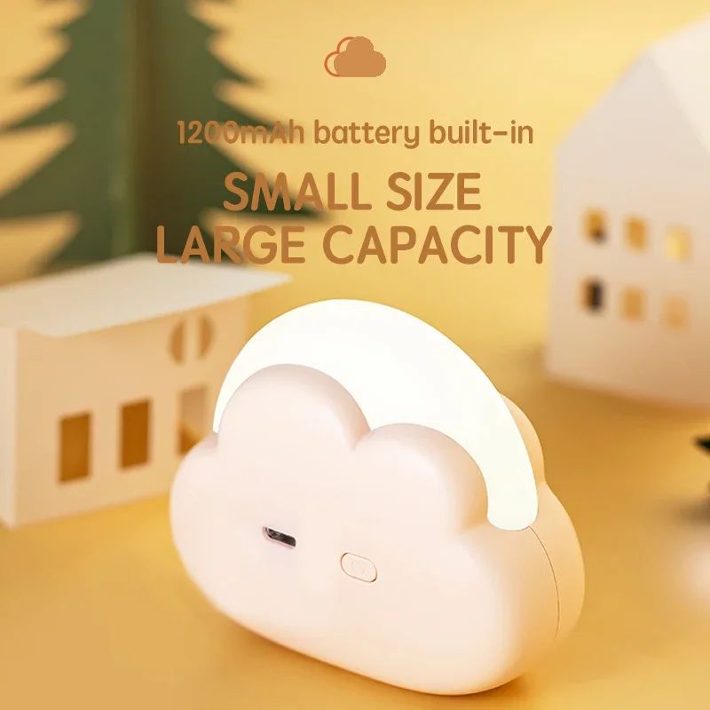 Cloud Night Light Mini USB Rechargeable Adorable Cloud Shape LED NightLight For Bedroom Baby Children Creative Gift Bedside Lamp