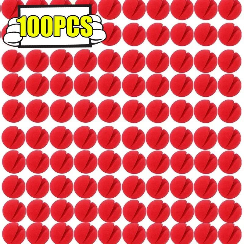 200/1PCS Red Funny Clown Nose Foam Sponge Ball Nose Cosplay Costume Make Up Props Circus Halloween Party Decoration Supplies