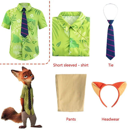 2026  Nick Wilde Cosplay Costumes Zootopia Cosplay Summer Shirt Tie Nick Suits Halloween Carnival Cos Adult Unisex Gifts