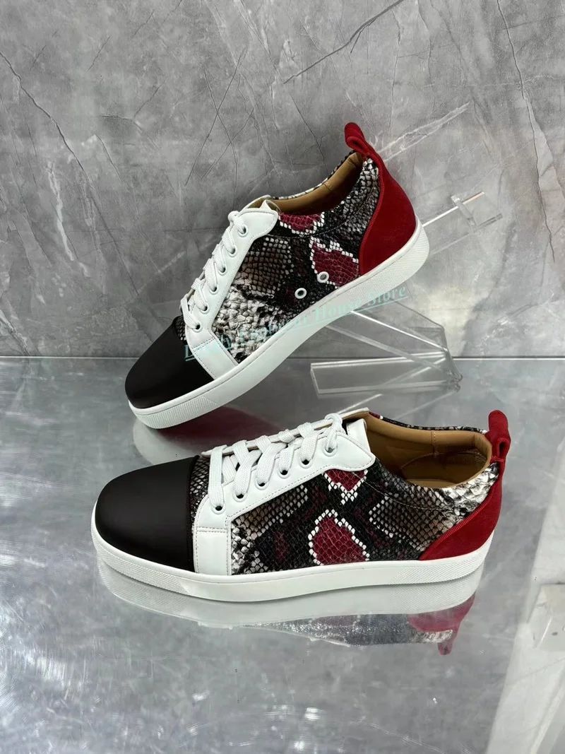 Sapatos Mocassim Feminino Masculino Sexy com Estampa de Cobra Bico Redondo Preto Cadarço Salto Baixo Antiderrapante Primavera Outono