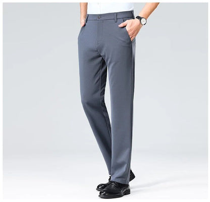 Calças Finas Masculinas para o Verão Outono, Calças de Terno Formal, Calças de Trabalho, Calças Casuais de Negócios de Qualidade, Calças Compridas Pretas Vinho Tinto