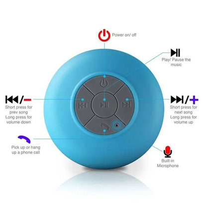 Caixa de Som Bluetooth Sem Fio Portátil Áudio À Prova D'água Botões de Controle de Fácil Acesso Reprodutor de Música para Escritório Carro Casa e Chuveiro