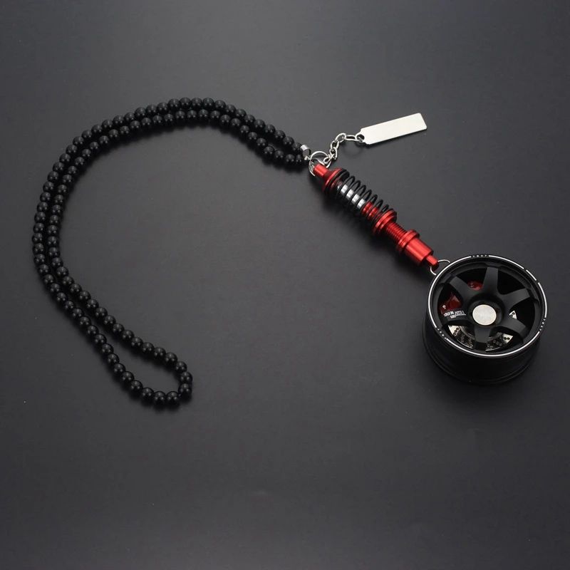 Car Mirror Rearview Pendant Auto Interior Decor Pendants Aluminum Wheel With Shock Absorber Ornament Hanging Accessories