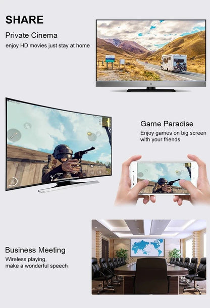 1080p Wireless Wifi Display Adapter Hdmi Extender Screen Mirroring Share for IPhone 11 13 15 IPad Android Phone To TV Projector