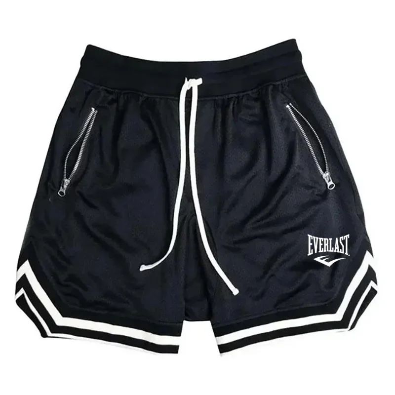 Breathable Quick Dry Black Basketball Shorts for Men Everlast Lightweight Outdoor Training Apparel
