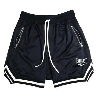 Breathable Quick Dry Black Basketball Shorts for Men Everlast Lightweight Outdoor Training Apparel