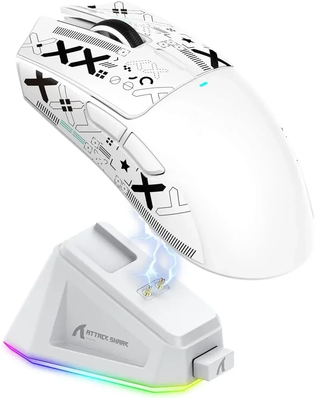 Mouse Gamer Sem Fio ATTACK SHARK X11 Base de Carregamento Sensor Gamer PixArt PAW3311 BT/2.4G Sem Fio/Com Fio Presente Adesivo Antiderrapante