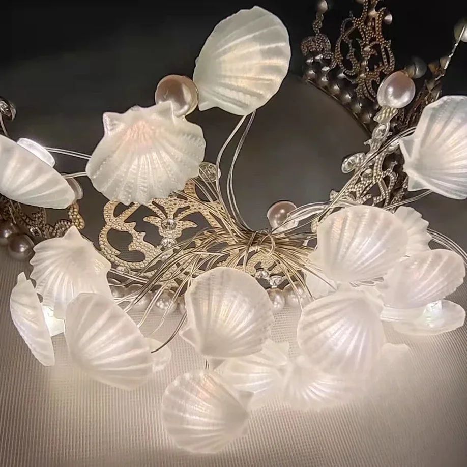 Ocean Theme 20/30 Leds String Lights Shell Starfish Under The Sea LED Fairy Light for Wedding Party Christmas Decoration Lamp