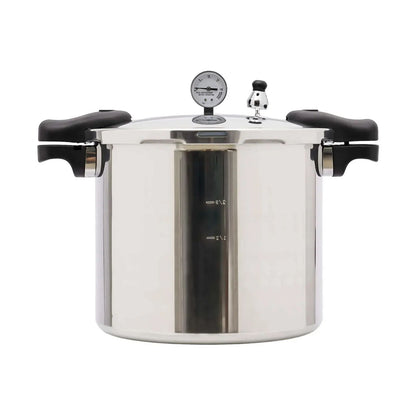 Panela de Pressão de Alumínio de 23 Quartos com Medidor de Pressão e Válvula de Liberação, 22L 90kPa Pressão Máxima para Fogões a Gás e Elétricos