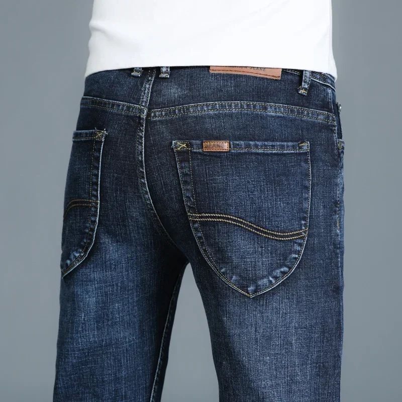 Mens High Quality Jeans Fashion Straight Denim Pants Men Classic Casual Jeans Male Plus Size Denim Trousers Ripped Jeans 28-40