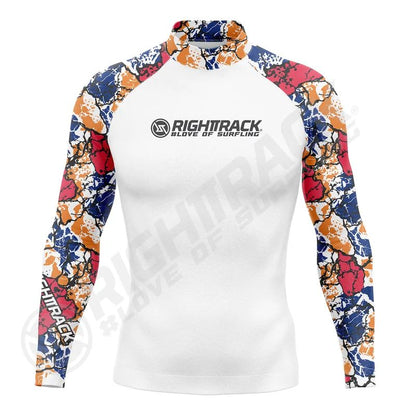 Hot Men's Surfing Shirt Flowers Camo Lycra Rashguard RIGHTTRACK Surf Sportswear Beach UV Swimwear UPF50 Clothes