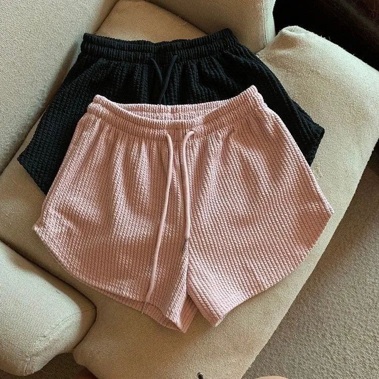 Women Shorts Summer High Elastic Lace Up Drawstring Wide Leg Sweat Short  Shorts for Women  Women Clothing  Womens Shorts