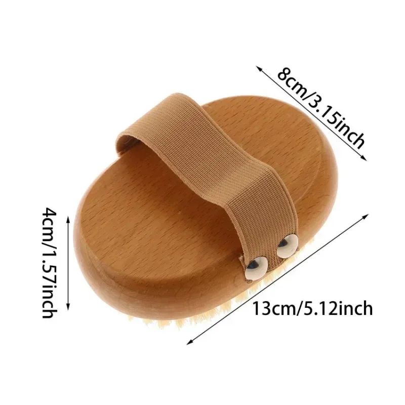 Natural Bristle Brush Soft Wet Dry Skin Body SPA Bath Massager Home