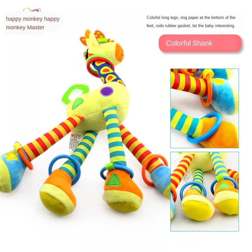 47CM Baby Stroller Soother Hanging Doll Giraffe with Soft Cotton Crib Bell Infant Bed Game Educational Toy for Son Daughter Gift