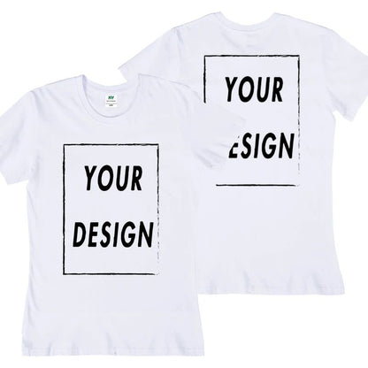 UE Size Custom Team T-shirt for Women, Add Your Own Design in Front and Back, Print and Text, High-quality T-shirt for Men