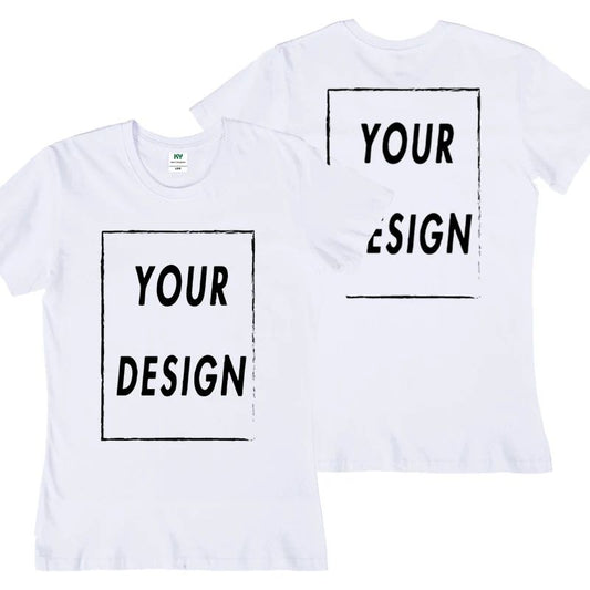 UE Size Custom Team T-shirt for Women, Add Your Own Design in Front and Back, Print and Text, High-quality T-shirt for Men