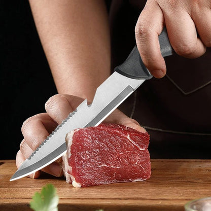 Faca Afiada para Peixe Cabo Oco de Plástico Faca de Filé de Peixe Faca de Desossar Aço Inoxidável Cutelo de Carne Descascador de Frutas de Cozinha