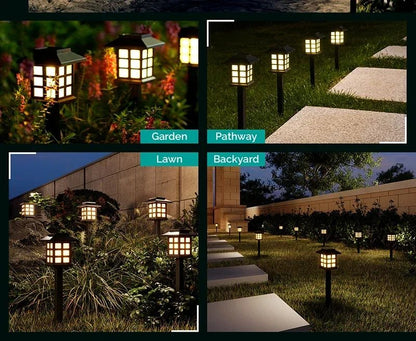 10Pack Outdoor Solar Lawn Lights Retro Small House Lamp Courtyard Garden Decoration Small Night LEd Inserted Small Palace Lights