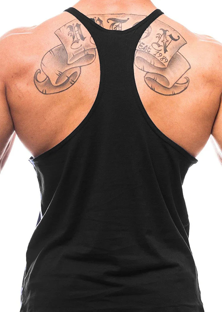 Gym Bodybuilding Fitness Vests Mens Running Sport Cotton Tank Tops Summer Breathable Sleeveless Y Back Suspender Belt Undershirt