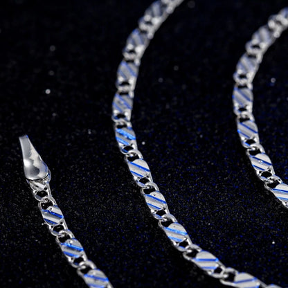 Men Women 2mm Flat Clavicle Chain Necklace S925 Sterling Silver Hypoallergenic Never Fade Multi Size 40-75cm Minimalist Fine Jewelry Gift Christmas Wedding Birthday Anniversary Wholesale