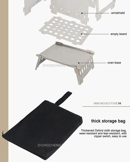 Home Electric Outdoor Folding Card Stove Grill Camping Windproof Incinerator Portable Charcoal Fire Wood Fire Grill