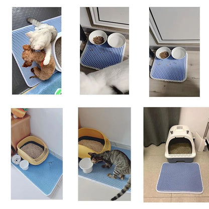 Tapete Higiênico Para Gatos Com Brinde Camada Dupla Impermeável Caixa De Areia Para Animais De Estimação Tapete Antiderrapante Almofada Lavável Produtos Para Camas De Gato Almofada Limpa
