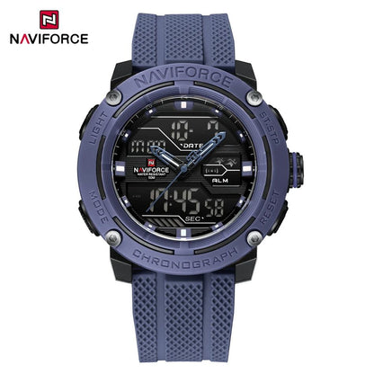 NAVIFORCE Sport Watch for Men Waterproof Dual Display Quartz Wristwatch Mens Digital Date Clock Military Stopwatch Reloj Hombre