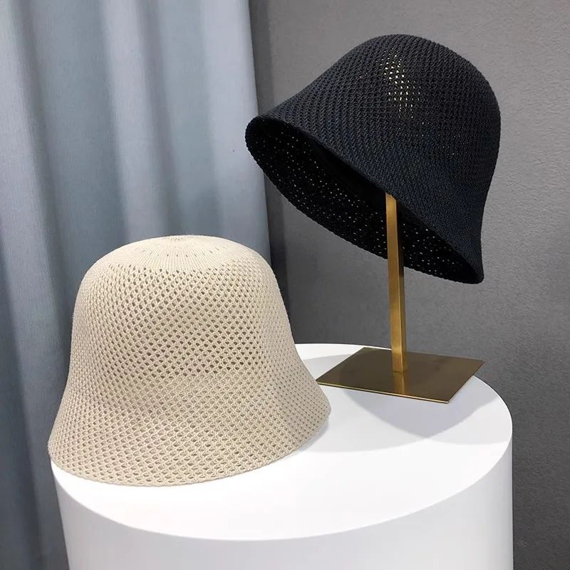 Women Bucket Hat Summer Hollow Out Thin Breathable Sun Hat Female Beach Panama Cap Fold Outdoor Japanese Lesure Fishierman Cap
