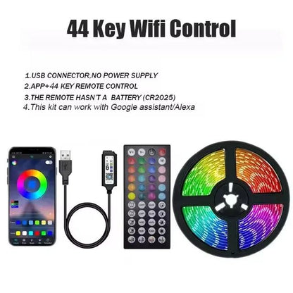 5V Usb Adhesive Rgb Led Light Strip Color Changing Ice String Christmas Lighting Led Tape 1M 15 M 20 Meter Tv Led Backlight Band