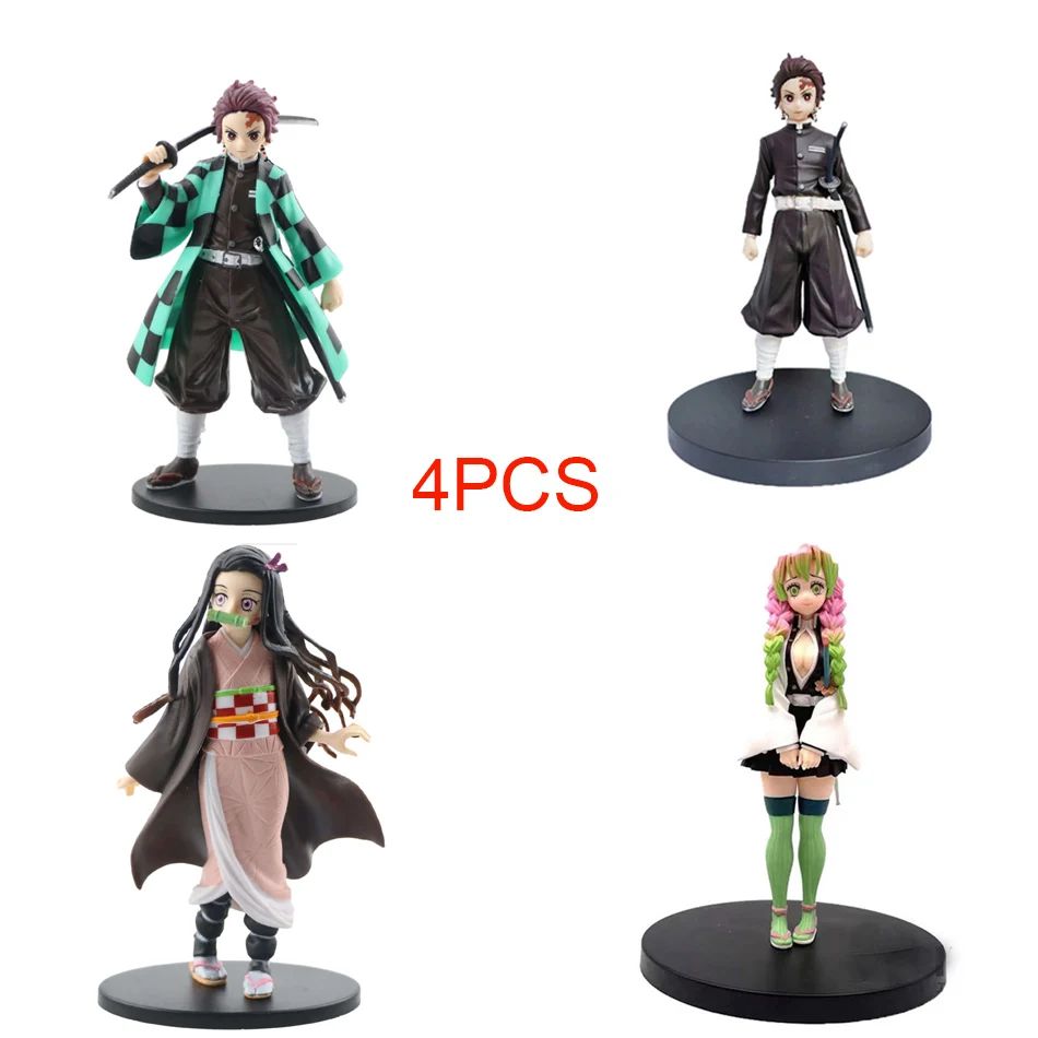 Anime Demon Slayer Figure Kamado Tanjirou Nezuko Action Figures PVC Model Toys Zenitsu Figurine Inosuke Kimetsu No Yaiba Figura