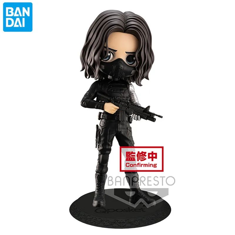 BANDAI Original Banpresto Qposket Marvel Vingadores Homem de Ferro Capitão América Loki Thor Figuras Colecionáveis