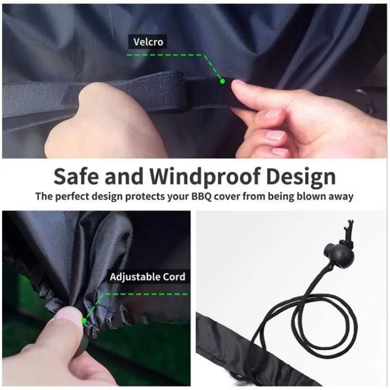 Heavy Duty Bbq Grill Cover For Outdoor Grill Waterproof Weather Resistant Uv & Fade Resistant With Velcro Straps Gas Grill Cover