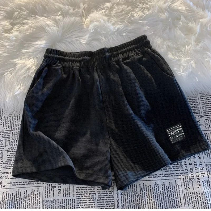 Waffle Summer Comfortable Casual Sports Shorts Women's Summer Loose Home Pajama Pants Wear Pocket Shorts