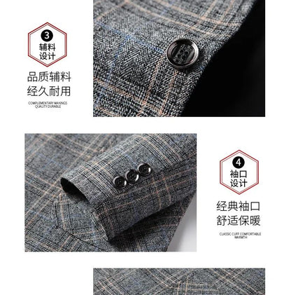 2024 New Spring Autumn Blazers Men Slim Fit British Plaid Formal Suits Male Jackets Party Wedding Business Casual Blazers Men