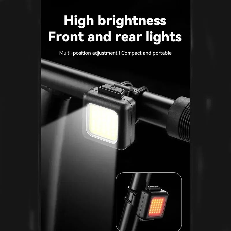 BUCKLOS Bike Light COB Front Rear Bicycle Lights LED Rechargeable Mountain Road Bicycle Lamp MTB Tail Light Cycling Flashlight