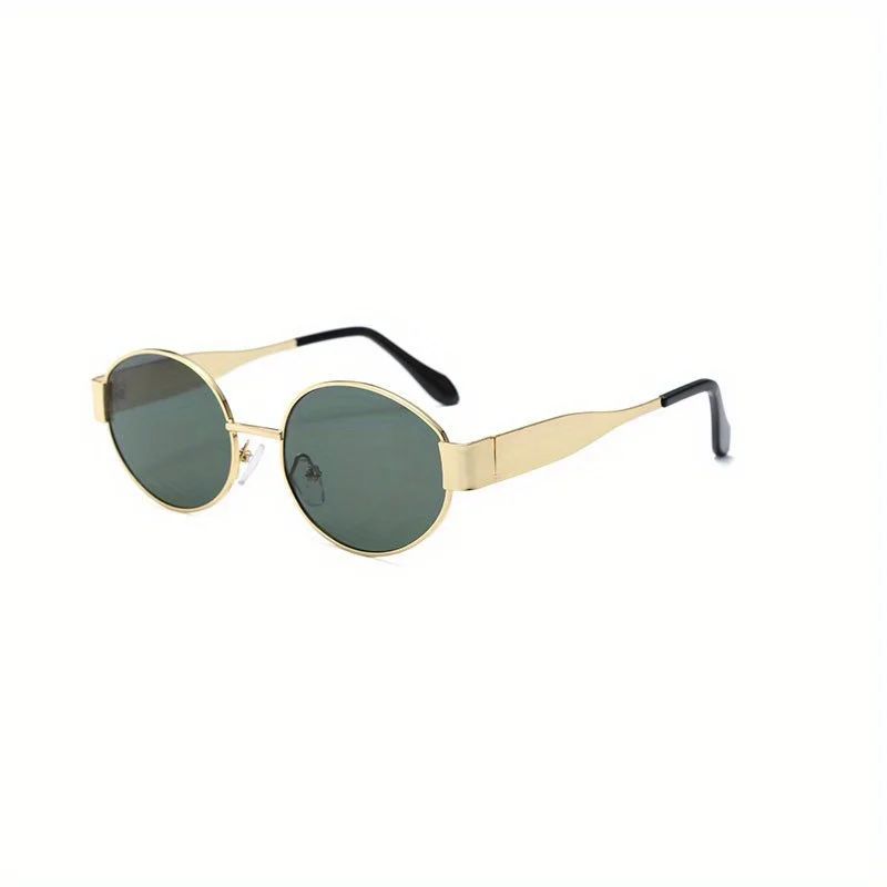New Oval Sunglasses for Women Men Trendy Metal Frame Sun Glasses Classic Shades